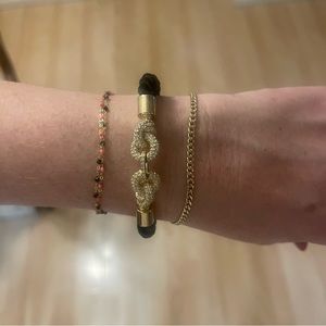 swarovski crystal rope bracelet gold